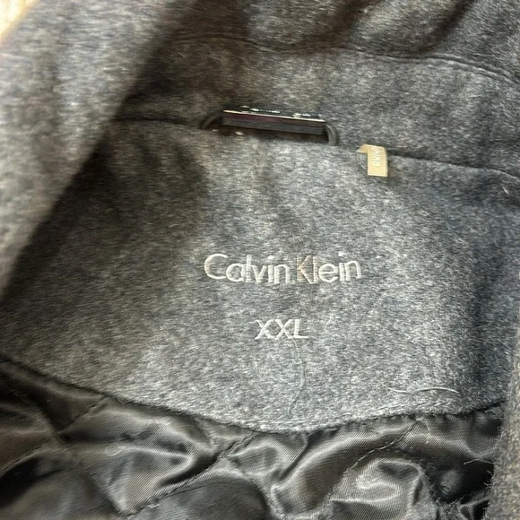 Calvin Klein gray men wool pea coat size XXL
